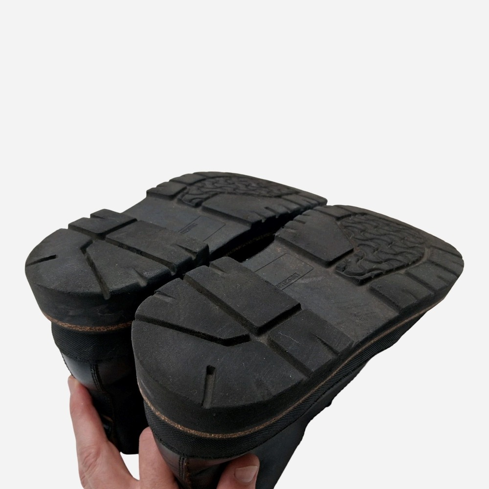 Birkenstock Boots Womens EU 39 US 9 Black Leather Combat Ankle Lug Sole Portugal - Picture 7 of 13